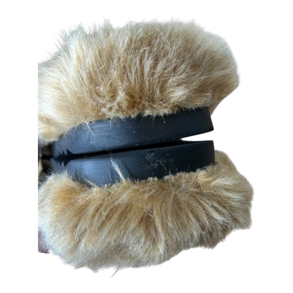 Steve Madden Masin Black Leather Faux Fur Mule Slippers 10 - Picture 6 of 10